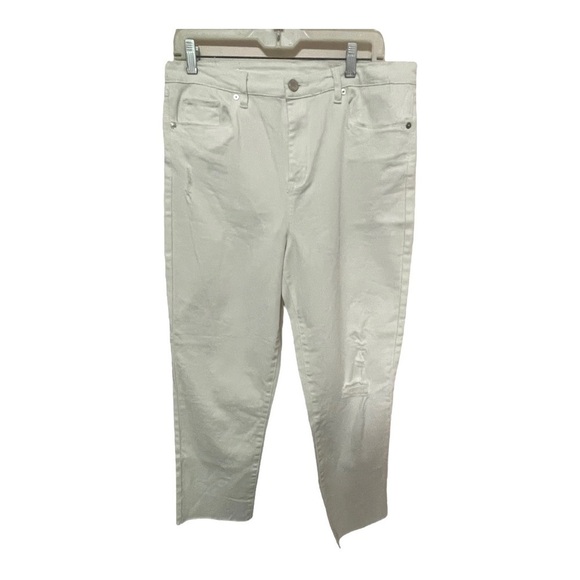 BLANK NYC Madison Cropped Raw Hem White Jeans Size 32 - Picture 2 of 5